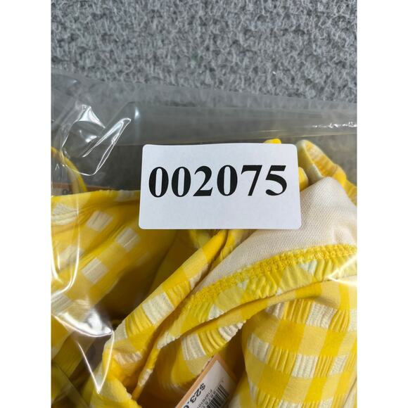 Kona Sol Two Piece Swimsuit Womens Large Yellow Checkered Plaid Bikini NWT - Picture 15 of 15